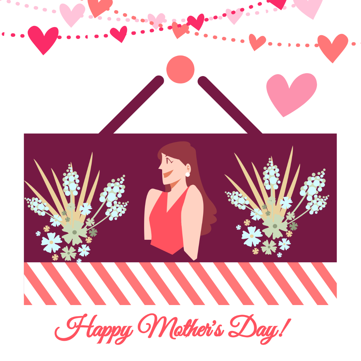 Mother's Day Sign Vector Template