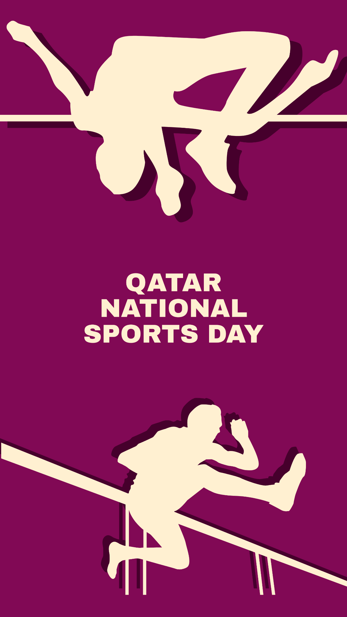 Qatar National Sports Day iPhone Background Template
