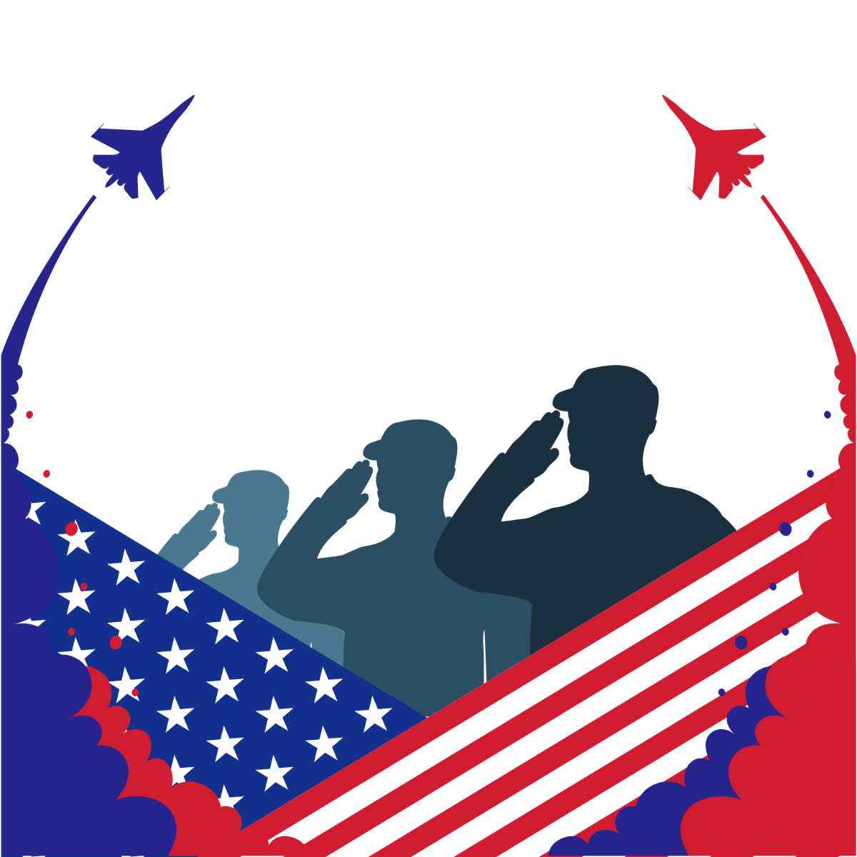 Happy Memorial Day Clipart Template