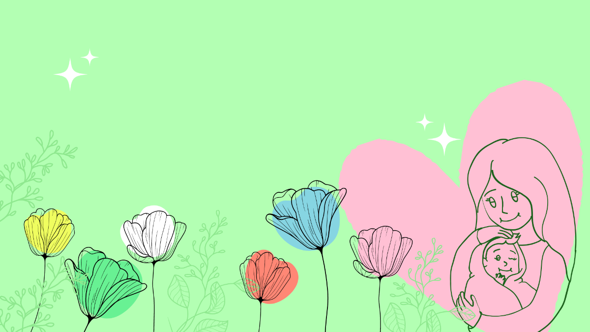 Mother's Day Drawing Background Template
