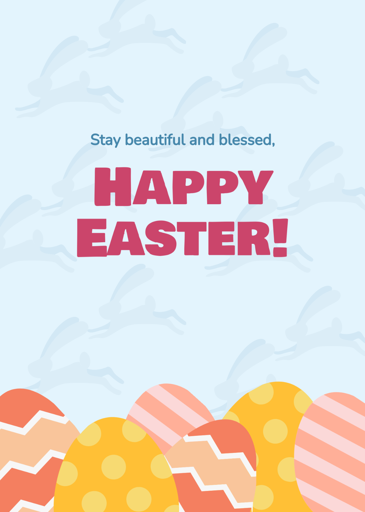 Free Happy Easter Greeting Card Template