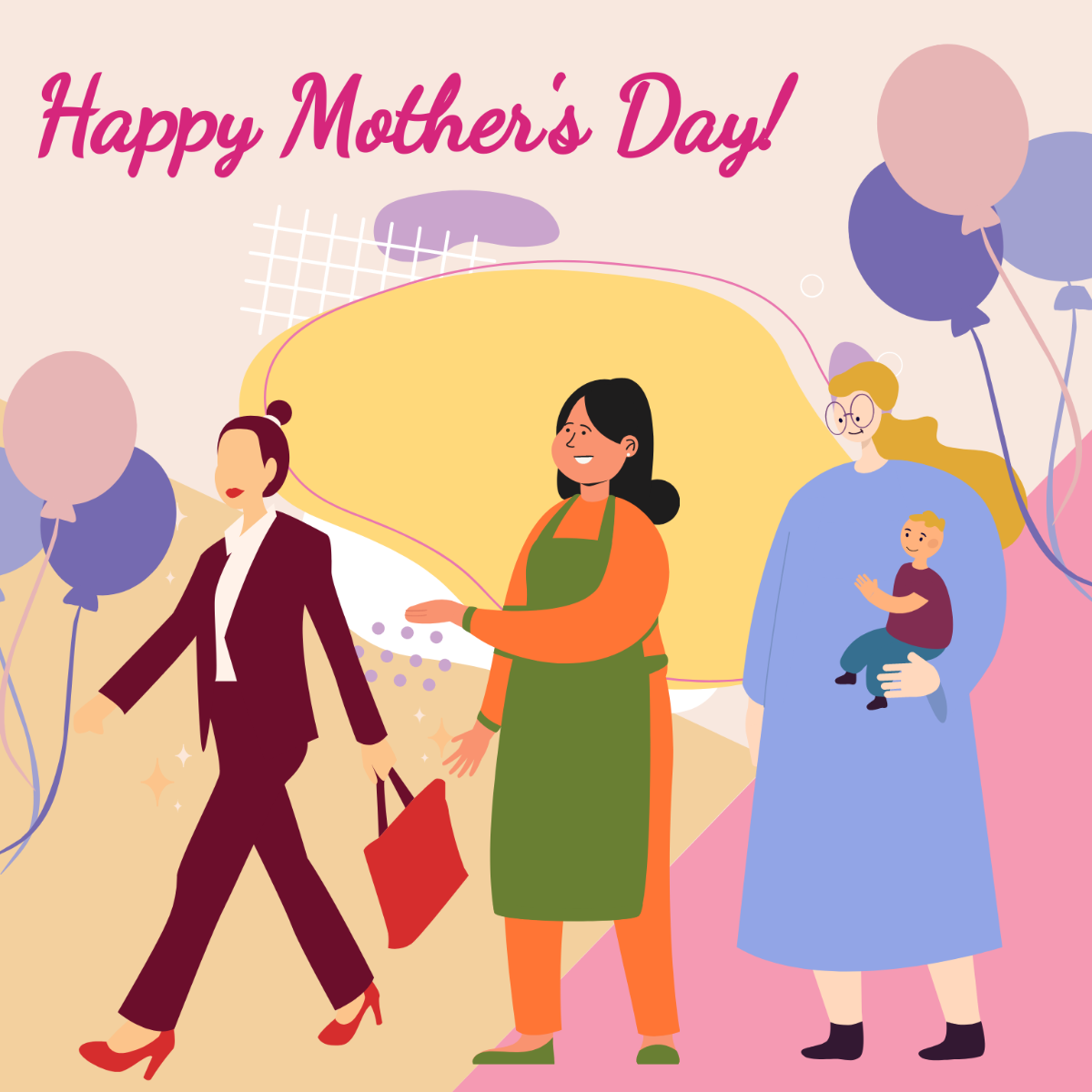 Mother's Day Celebration Vector Template