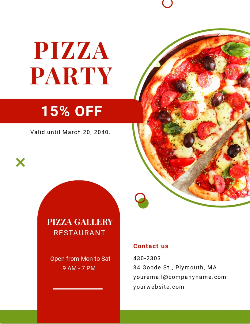 Pizza Restaurant Advertising Flyer Template - Google Docs, Illustrator, InDesign, Word, Apple Pages, PSD, Publisher