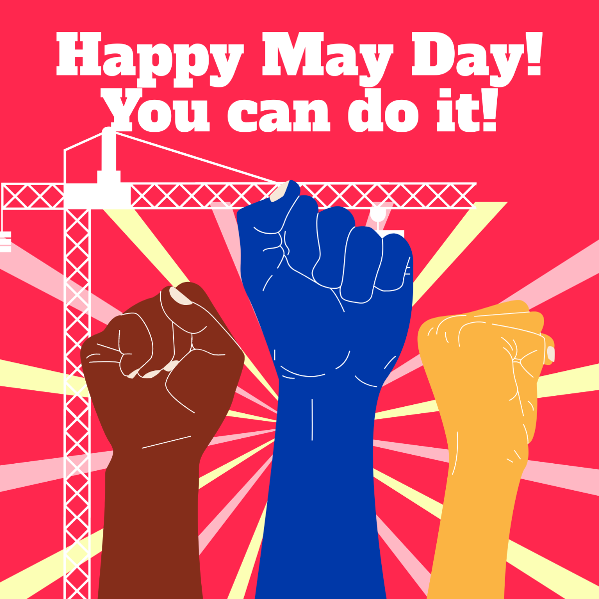 Free May Day Greeting Card Vector Template