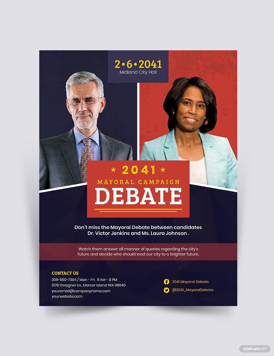 Political Debate Flyer Template