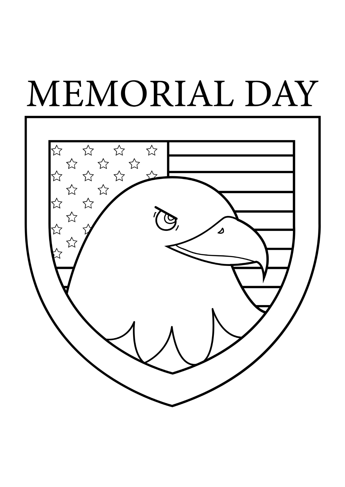 Easy Memorial Day Drawing Template