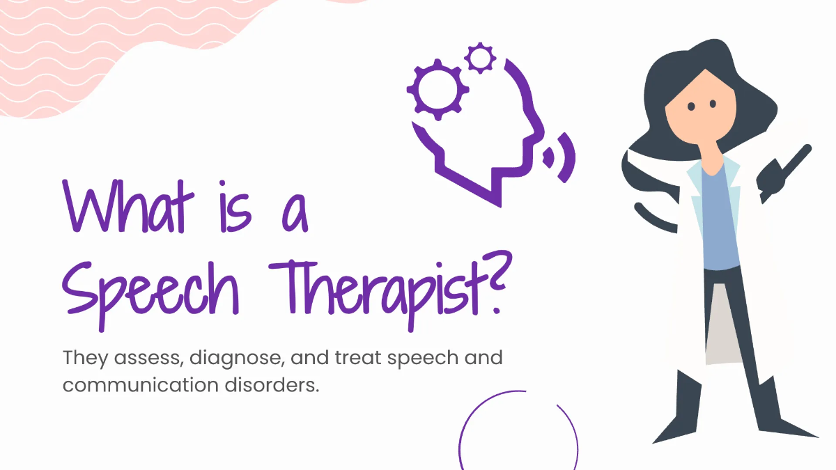 Free Speech Therapy Healthcare Center Presentation Template to Edit Online