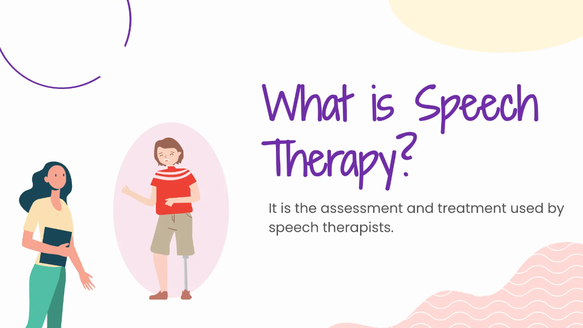Free Speech Therapy Healthcare Center Presentation Template to Edit Online