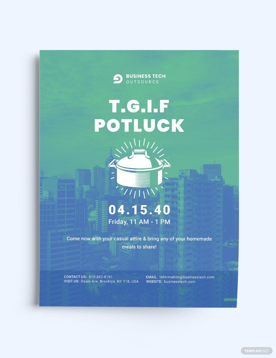Free Potluck Event Flyer Template