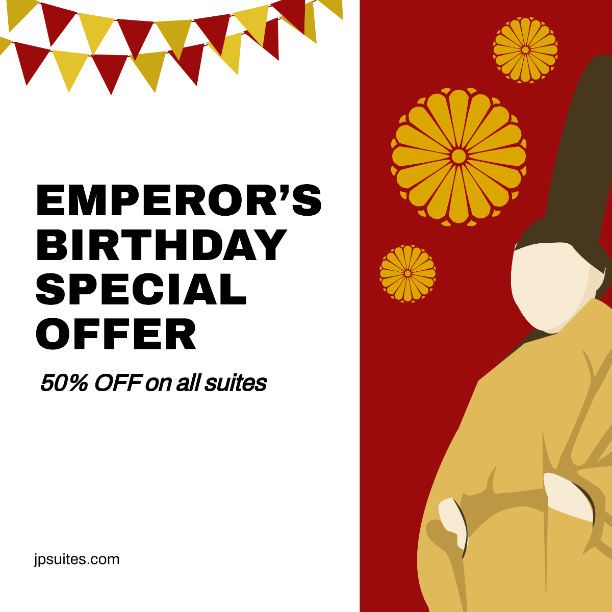Emperor's Birthday Flyer Vector Template