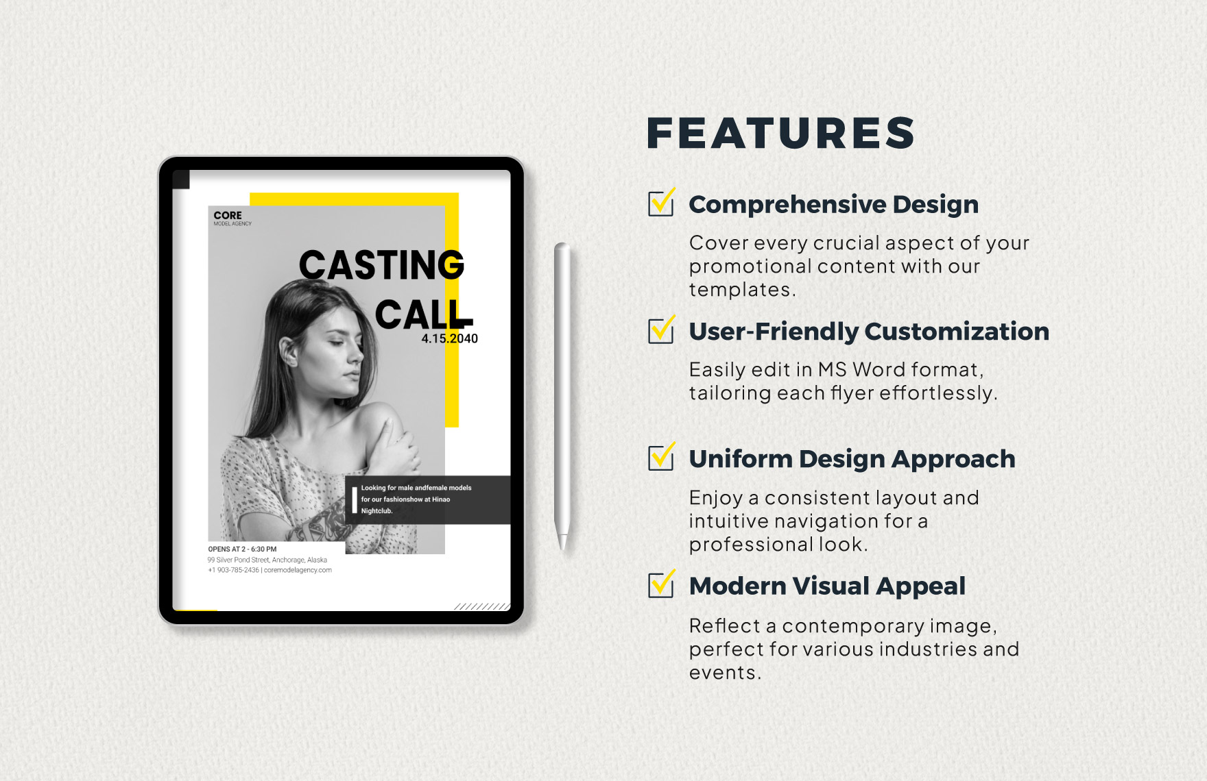 Professional Model Agency Flyer Template