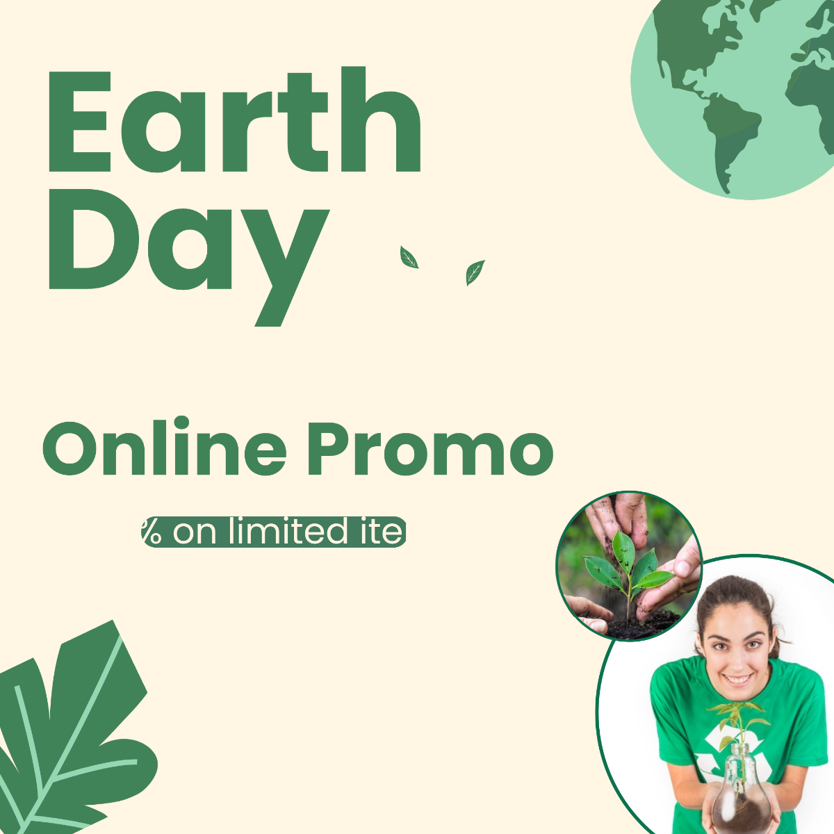 Free Earth Day Instagram Ads Template to Edit Online