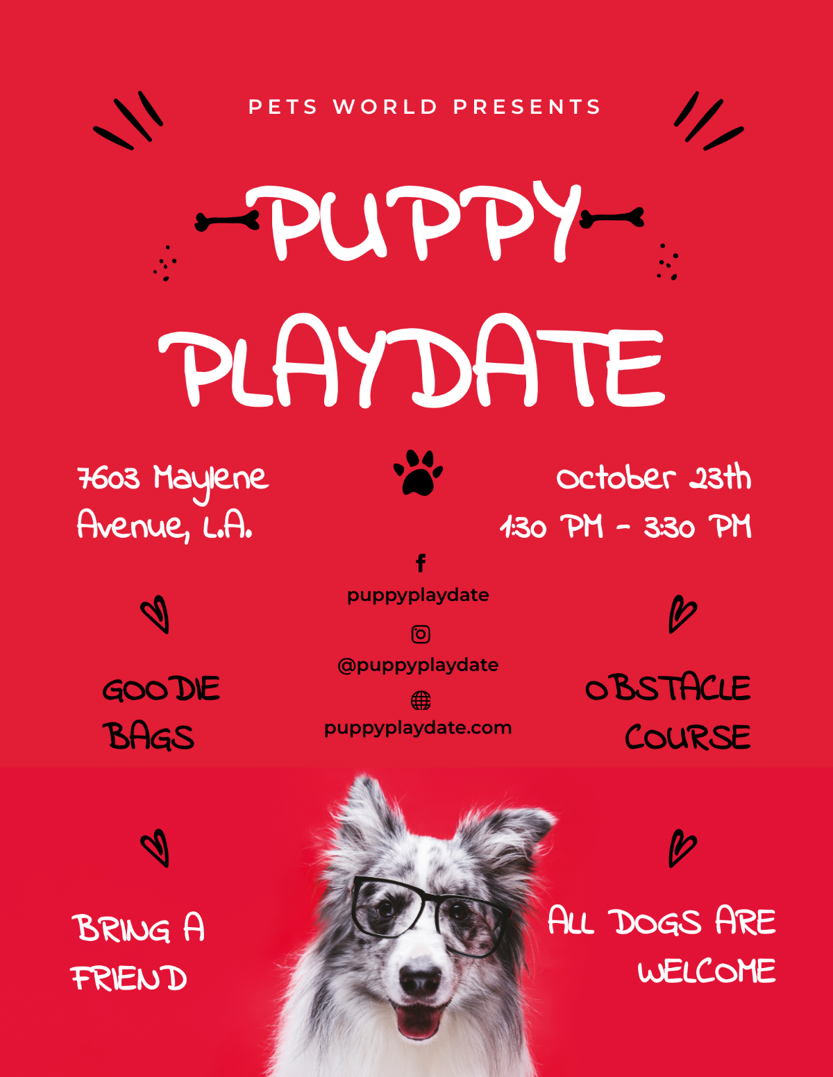 Free Puppy Playdate Flyer Template