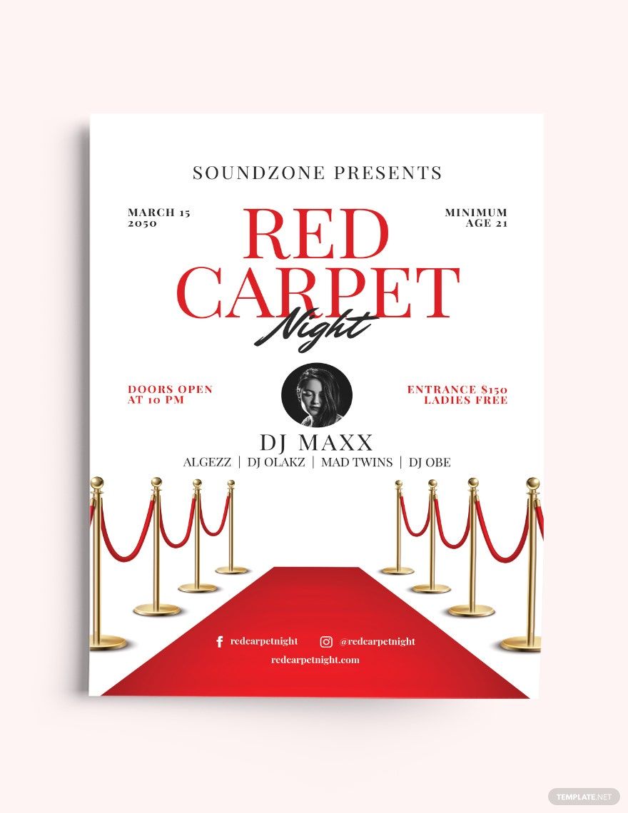 Red Carpet Event Flyer Template