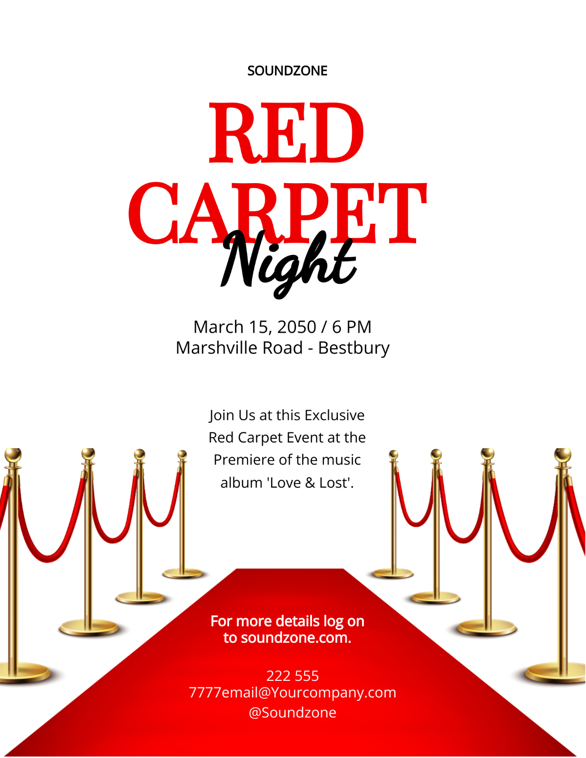 Red Carpet Event Flyer Template