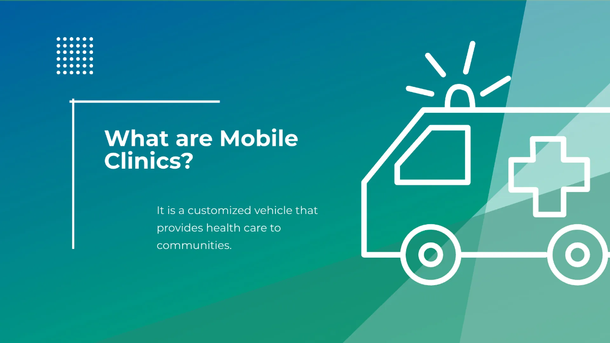 Free Mobile Clinic Services Presentation Template to Edit Online