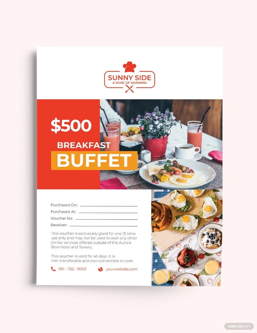 Restaurant food Gift Voucher Flyer Template in Word, Google Docs, Illustrator, PSD, Apple Pages, Publisher, InDesign