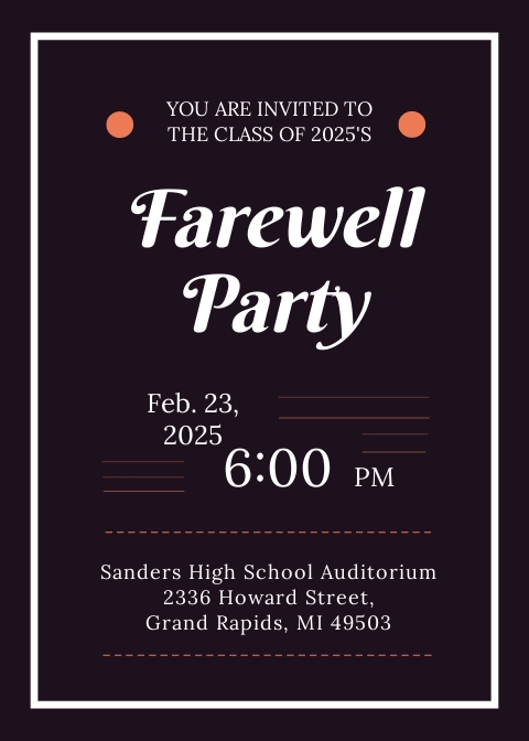Free School Farewell Party Invitation Template - Illustrator, Word, Outlook, Apple Pages, PSD, Publisher
