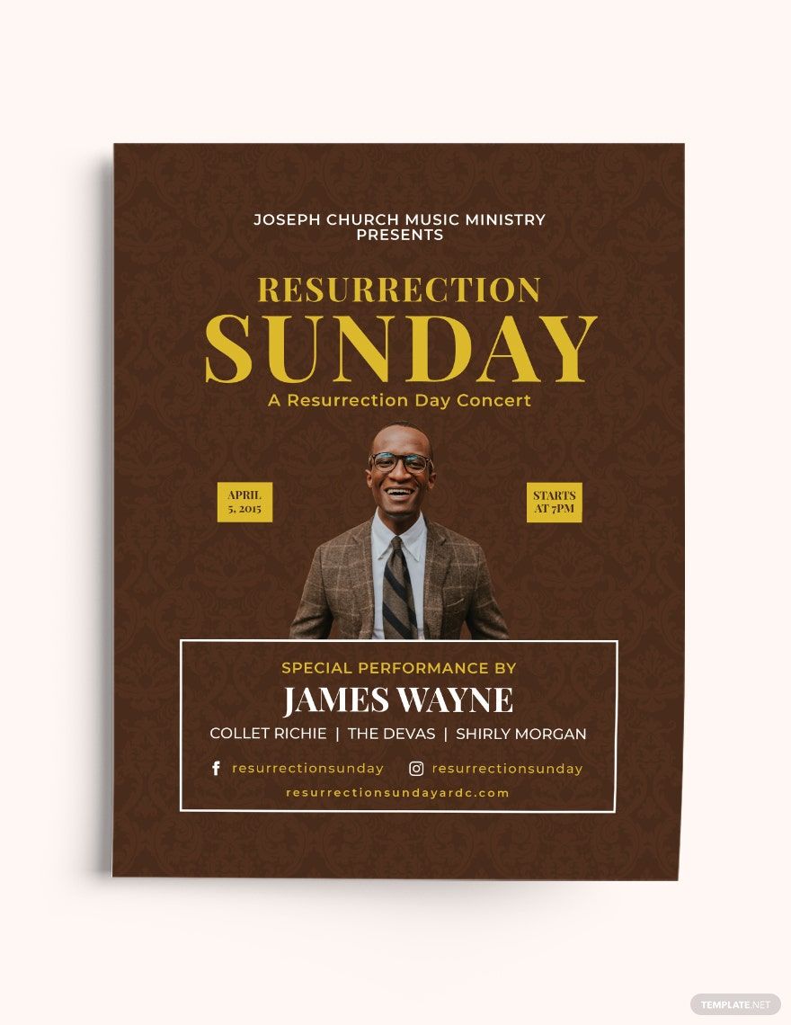 Resurrection Day Concert Flyer Template in Word, Google Docs, Illustrator, PSD, Apple Pages, Publisher, InDesign