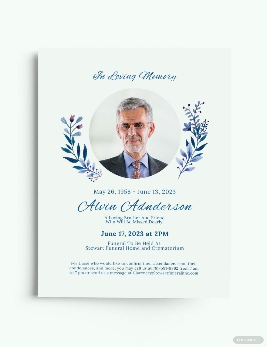 Simple Funeral Flyer Template