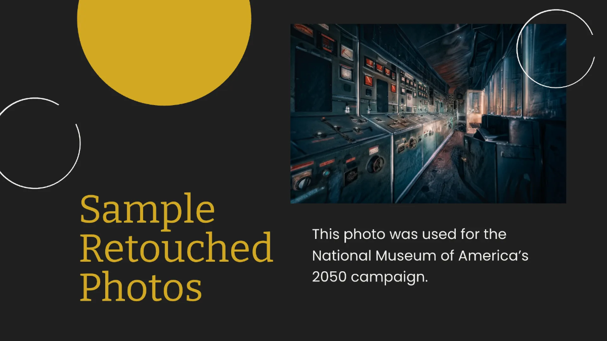 Free Photo Retoucher Portfolio Presentation Template to Edit Online