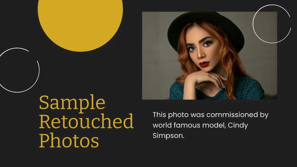 Free Photo Retoucher Portfolio Presentation Template to Edit Online