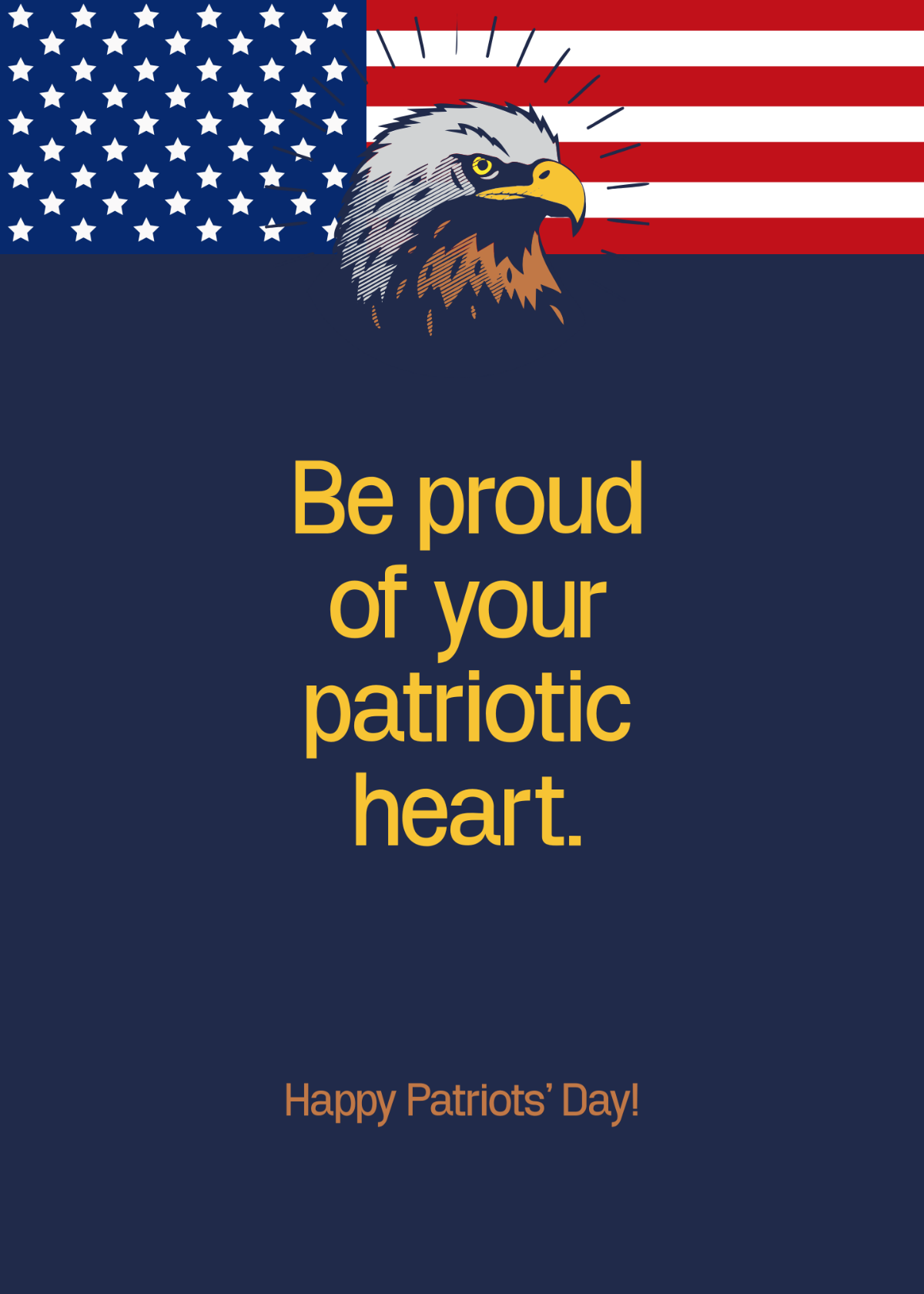 Happy Patriots' Day Greeting Card Template