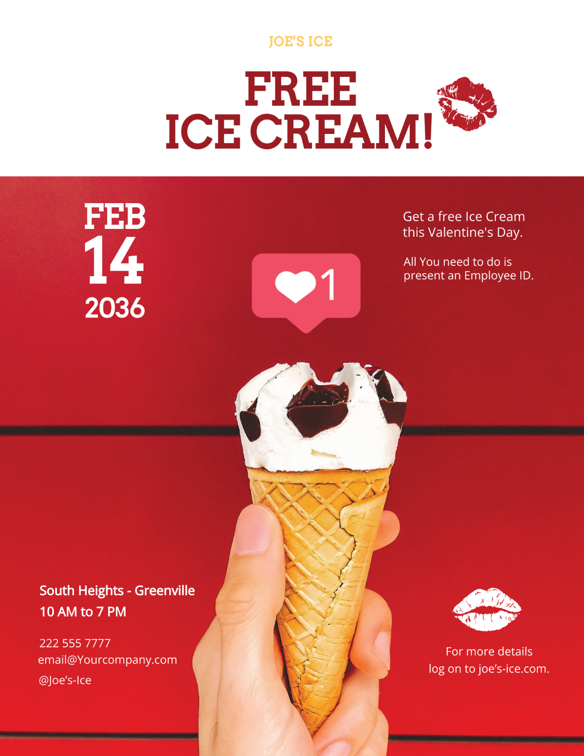 Simple Valentines Day Flyer Template