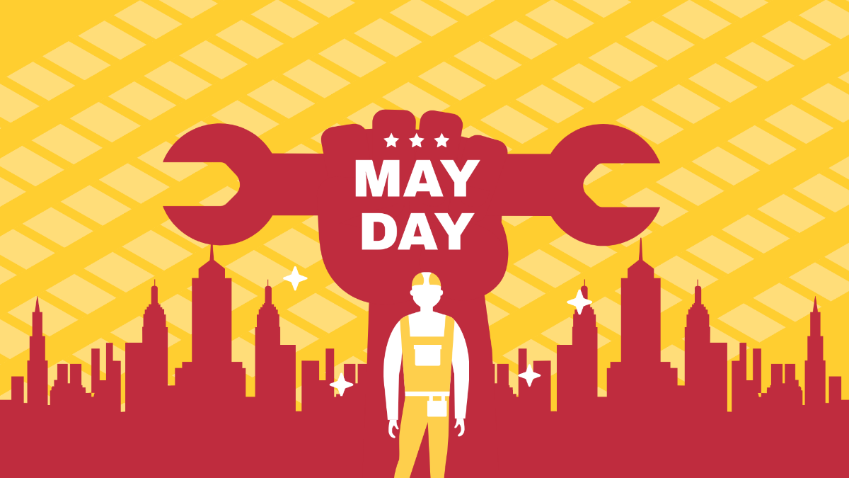 May Day Yellow Background Template