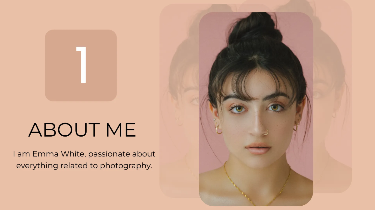 Free Stock Photographer Portfolio Presentation Template to Edit Online