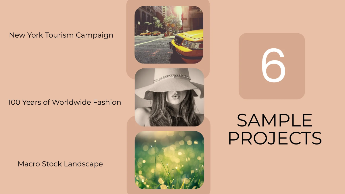 Free Stock Photographer Portfolio Presentation Template to Edit Online