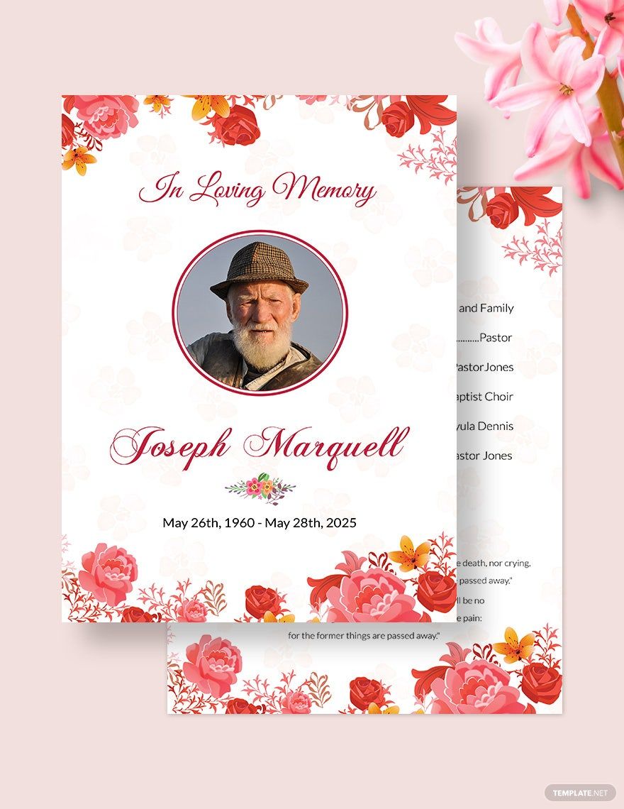 Funeral Service Pamphlet Template