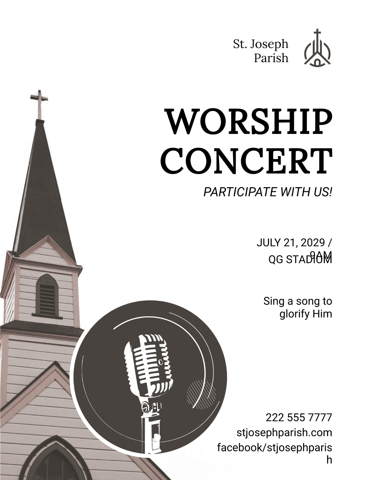 Sing Praise Gospel Concert Flyer Template