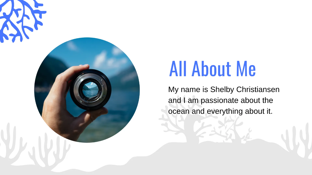 Free Diving Photographer Portfolio Presentation Template to Edit Online