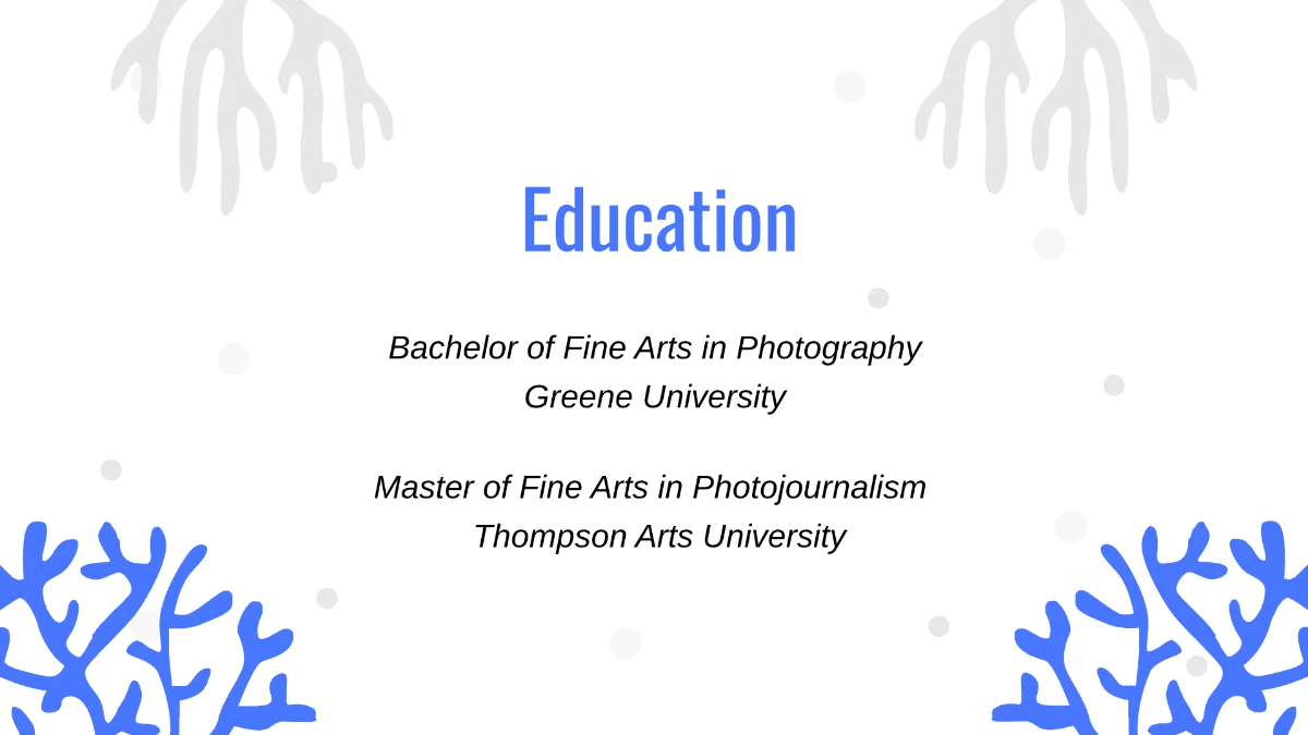 Free Diving Photographer Portfolio Presentation Template to Edit Online