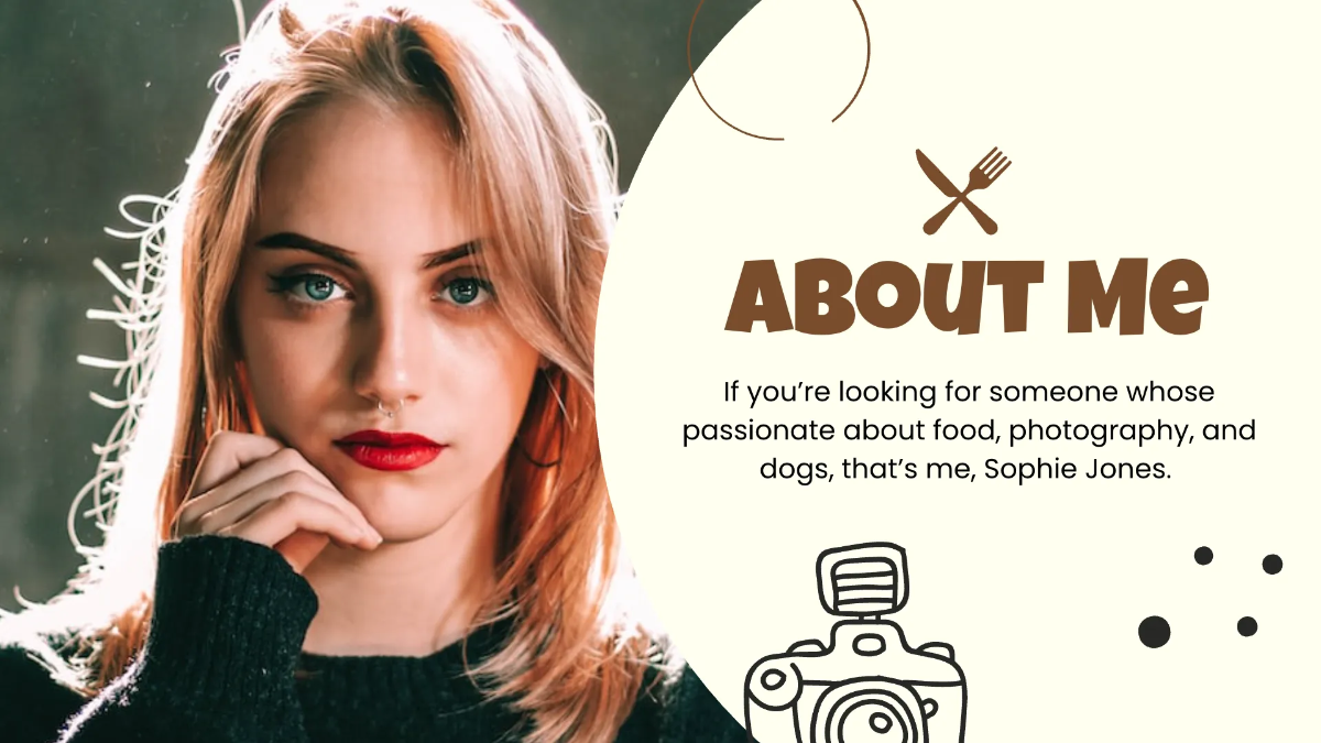 Free Food Photographer Portfolio Presentation Template to Edit Online