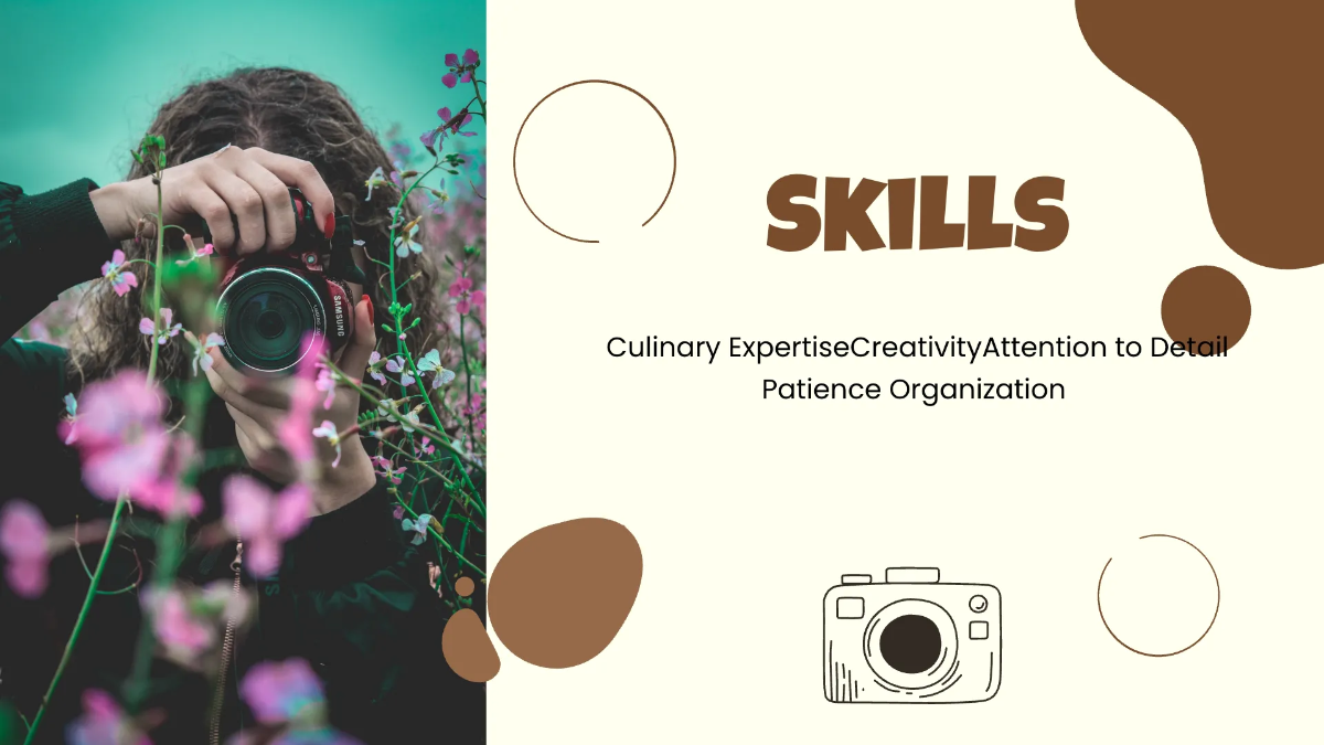 Free Food Photographer Portfolio Presentation Template to Edit Online