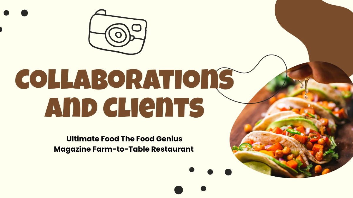Free Food Photographer Portfolio Presentation Template to Edit Online