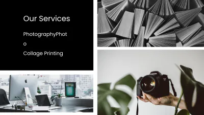 Free Photo Collage Agency Presentation Template to Edit Online