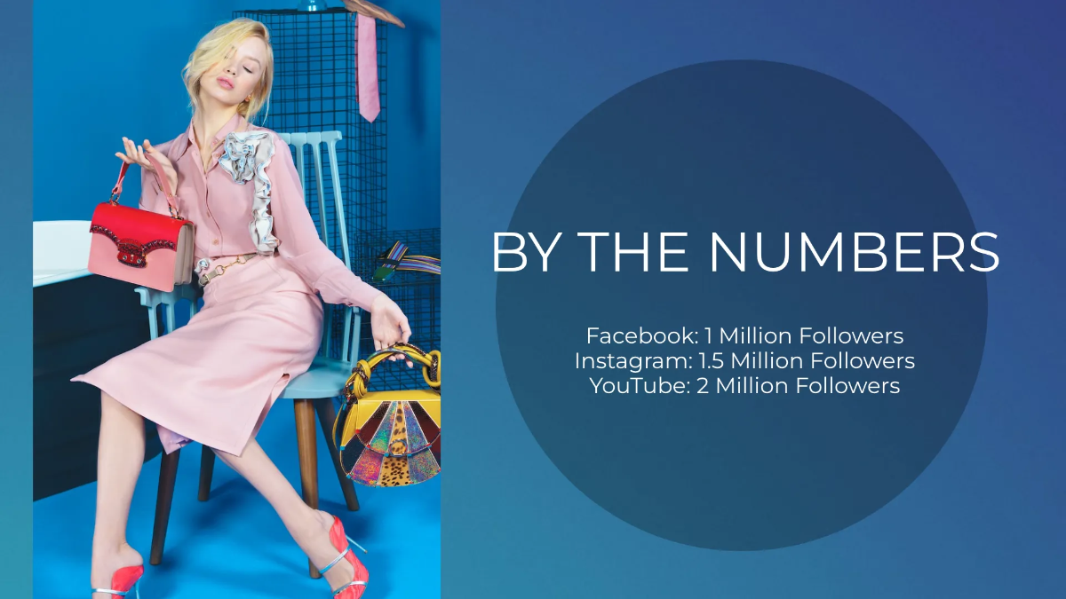 Free Fashion Influencer Portfolio Presentation Template to Edit Online