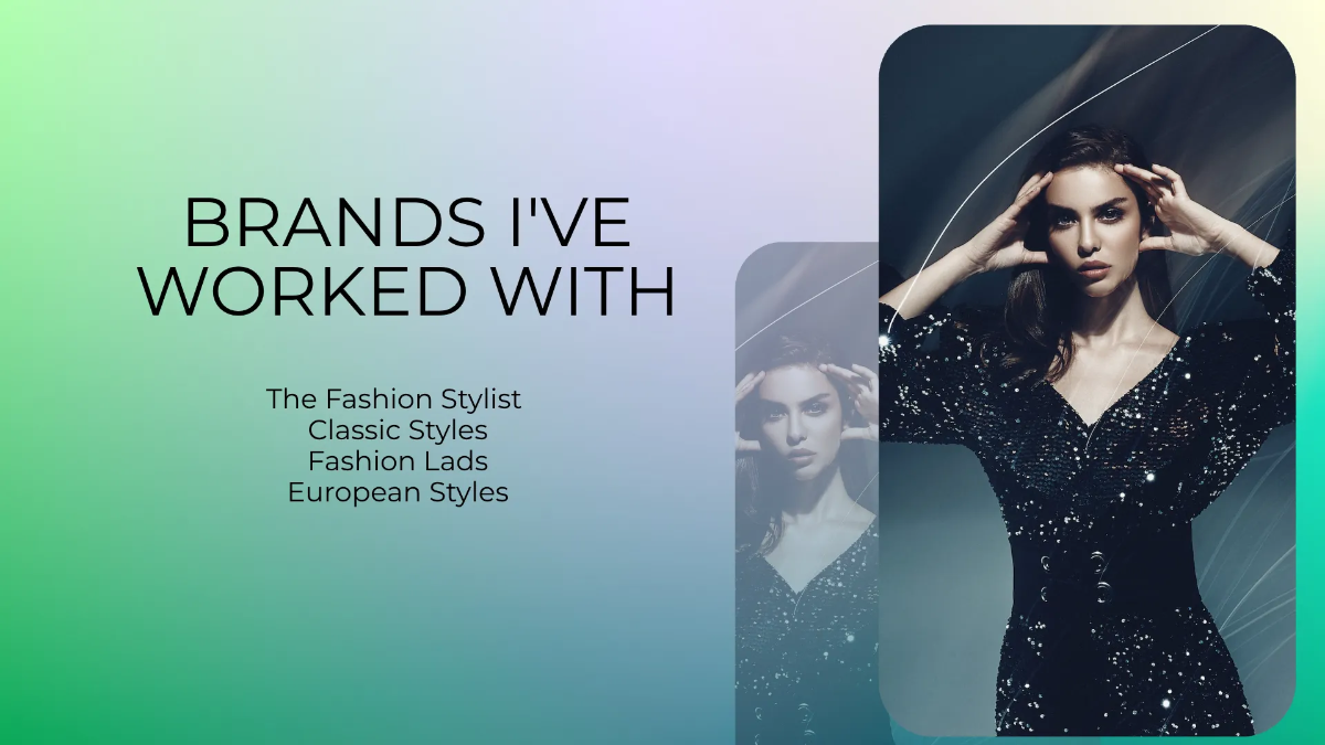 Free Fashion Influencer Portfolio Presentation Template to Edit Online