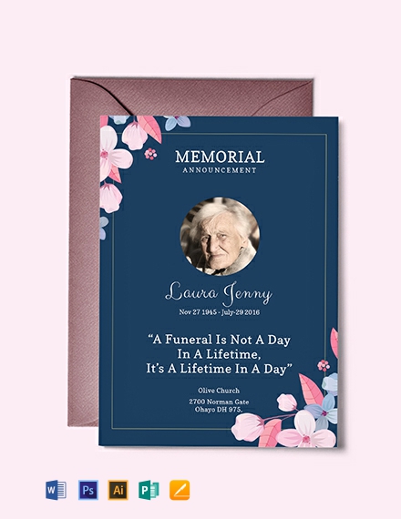 Memorial Service Invitation Template Free 1