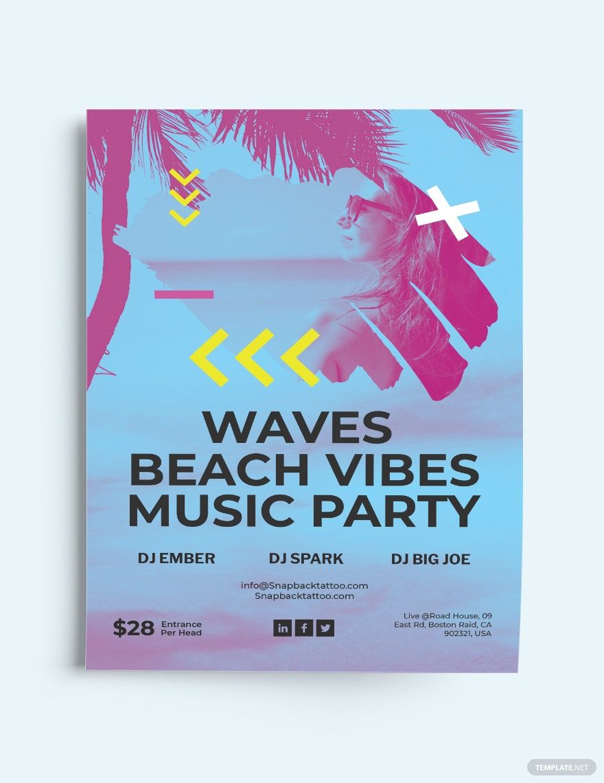 Sunset Beach Party Flyer Template