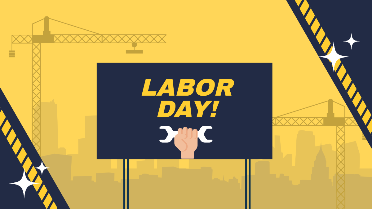 Free Labor Day Yellow Background Template