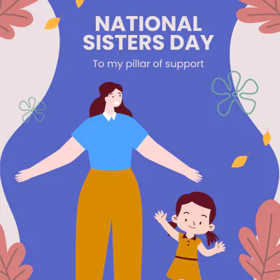 Free National Sisters Day Whatsapp Post Template to Edit Online