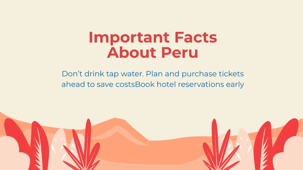 Free Peru Tour Recommendations Presentation Template to Edit Online
