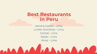 Free Peru Tour Recommendations Presentation Template to Edit Online
