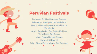 Free Peru Tour Recommendations Presentation Template to Edit Online