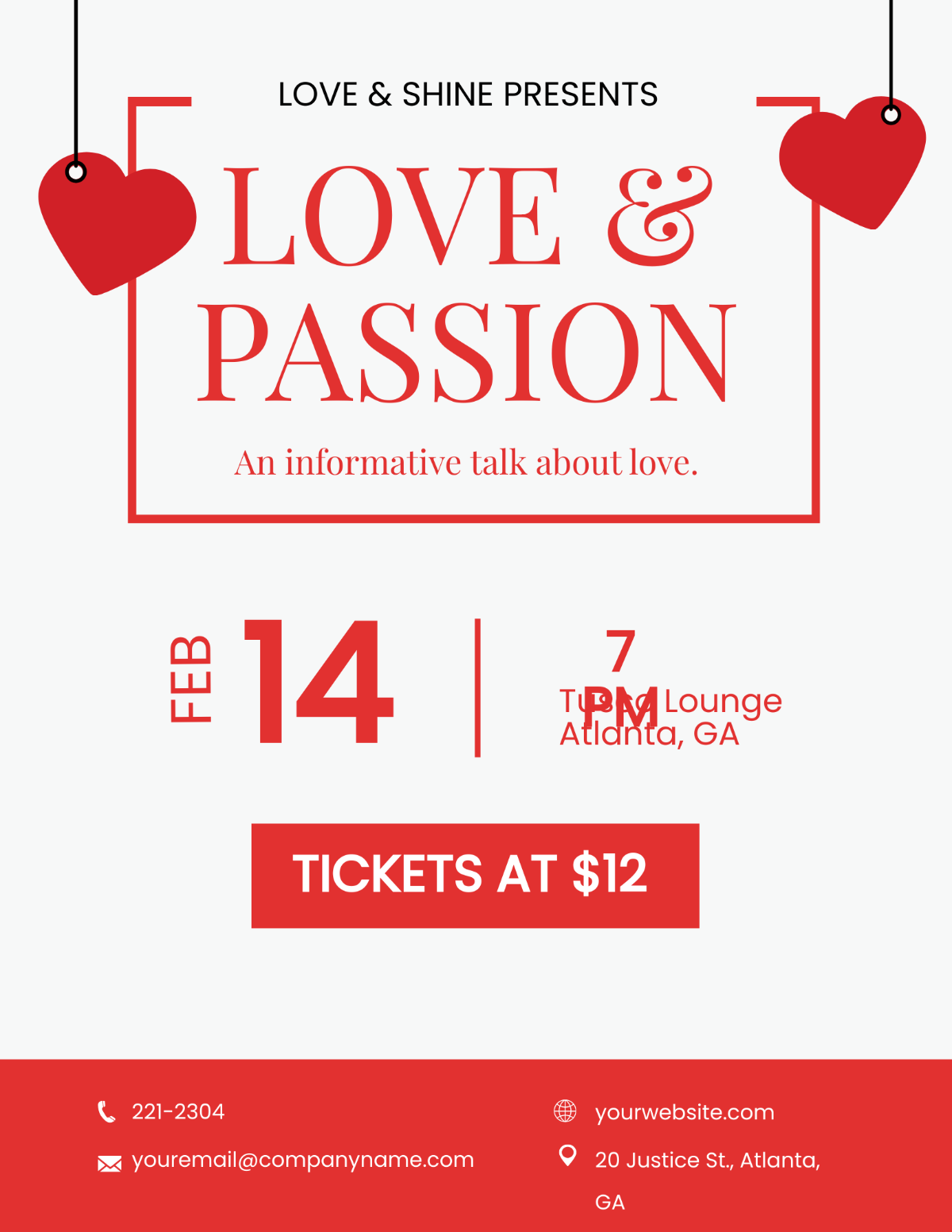 Free Valentines Speaker Night Flyer Template