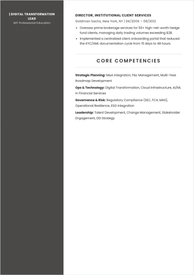 Free Senior Vice President ATS Resume Template, AI Resume Builder